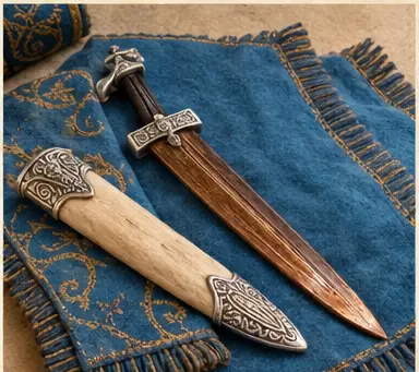 Euryalos'un kılıcı için özgün el yapımı nesne sahnesi